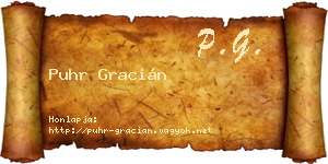 Puhr Gracián névjegykártya